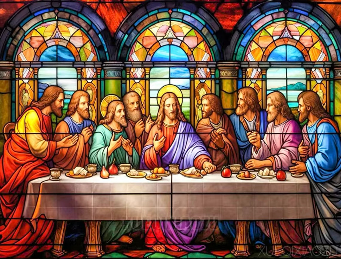La última cena vitral