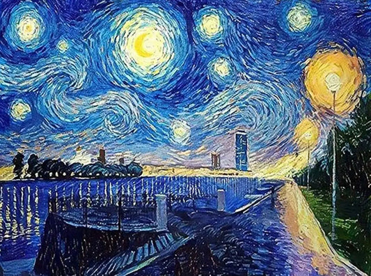 Paisaje estilo Van Gogh